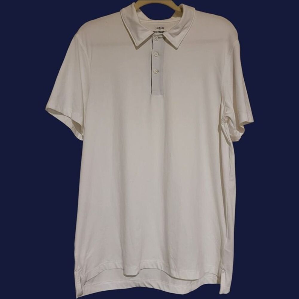 J. CREW Performance Polo Shirt White Mens Large